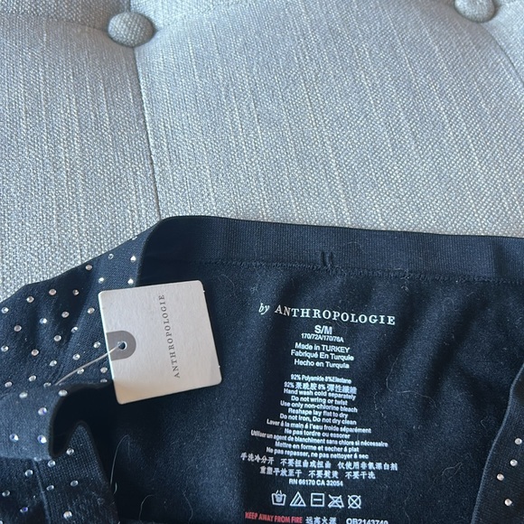 NWT Anthropologie Black Diamond Studded Mini Shorts Size S/M - Picture 6 of 8
